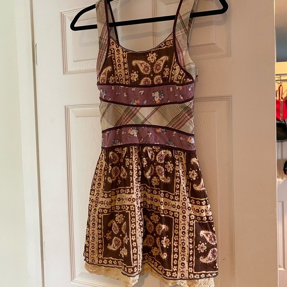 Free People Dresses & Skirts - Free People Vintage Patchwork Boho Mini Dress